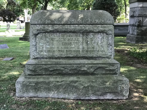 Back of Nelson Haas Gravestone